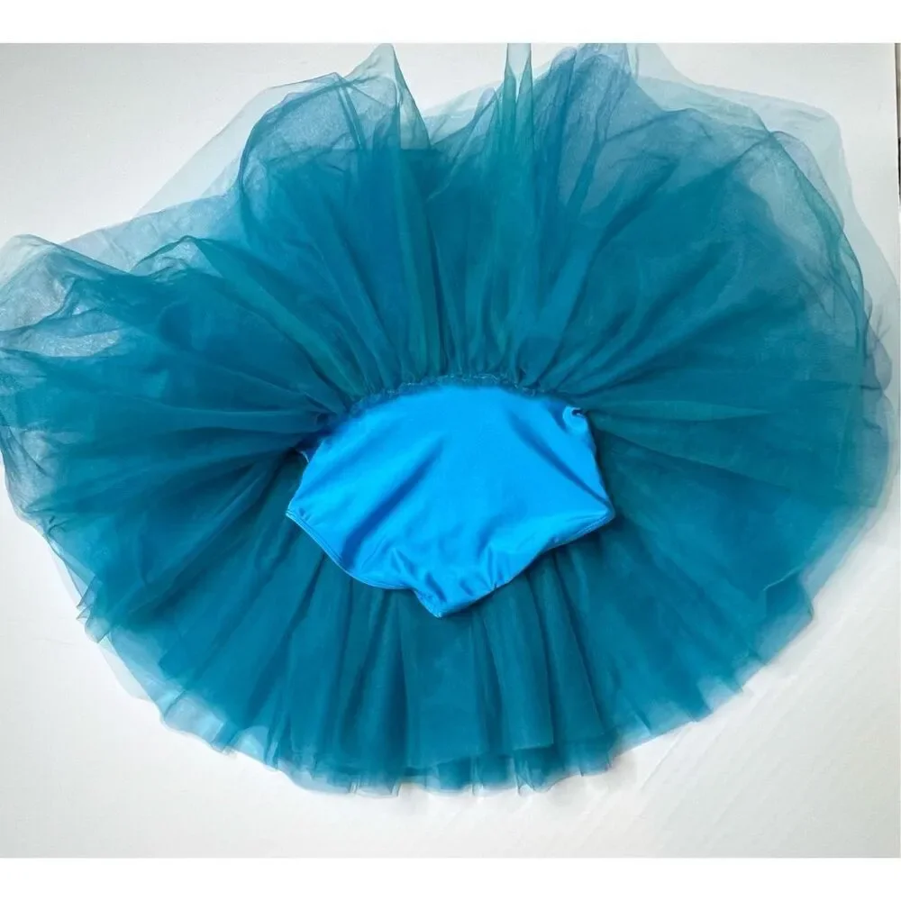 Revolution Dance Costume Flower Fairy's Lullaby Bodysuit Tutu Child's LARGE Blue